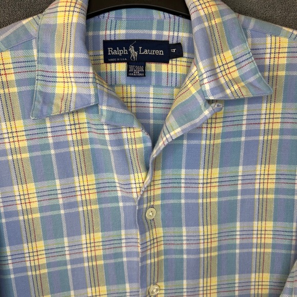 Ralph Lauren Tops - VTG 80s Ralph Lauren Womens Plaid Soft Flannel Shirt Size 4 Made in USA